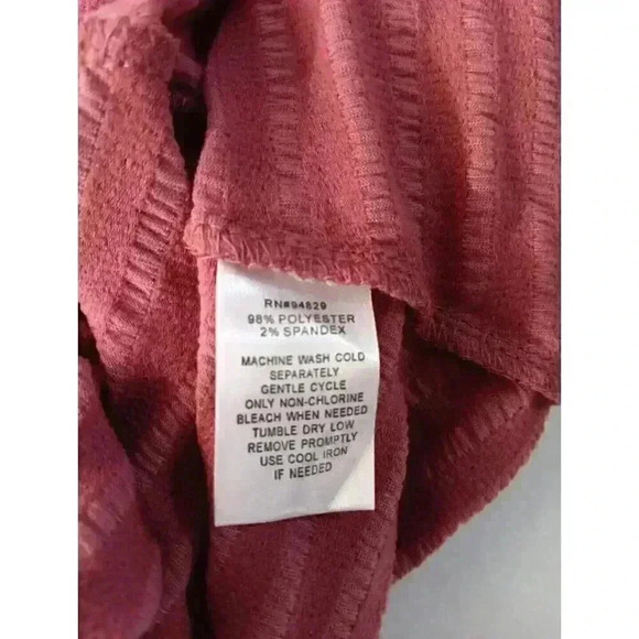 DEREK HEART PLUS Ladies 1X Turtleneck Ribbed Above The Knee Shift Dress Mauve - Picture 7 of 7